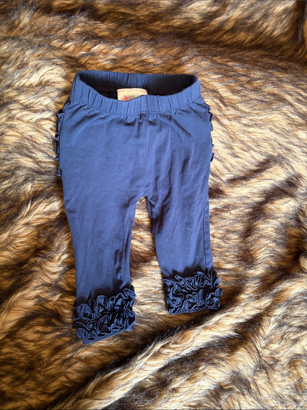 Ruffle Butts Navy Infant Leggings with Elastic Waistband Size 6-12 months
